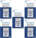 SCHMETZ Universal Sewing Machine Needles - Size 80/12, 5-Needle Cards, Pack of 5