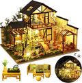 DIY Miniature House Kit, DIY Dollhouse Kit for Adults to Build, Mini House Kit with LED, Mayberry Street Miniatures, Ideal Gifts for Birthday, Valentine Christmas(Janpanese House)