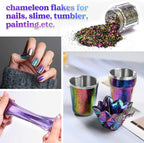 LET'S RESIN Chameleon Flakes, Resin Supplies -Intense Color Shift Pigment Powder for Resin Molds/Tumblers, Chrome Powder Pigment for Christmas Nail Art/Paint/Soap Making