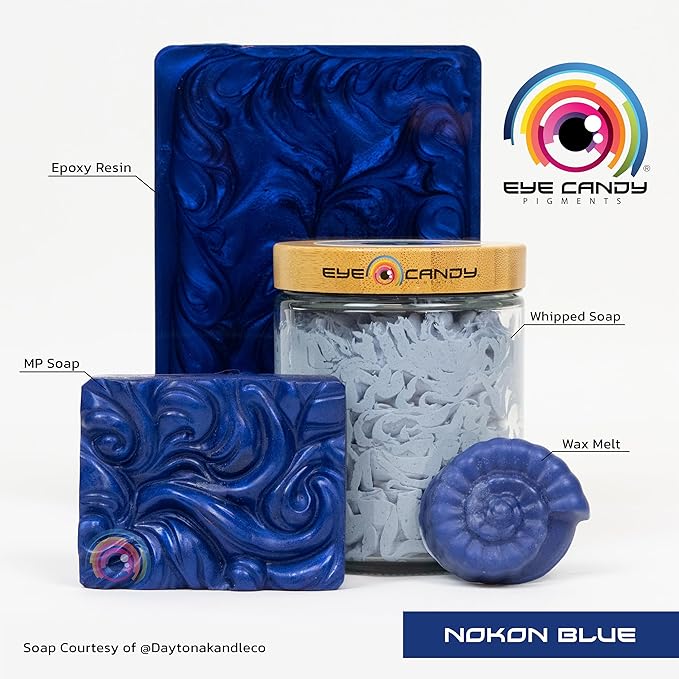 Eye Candy Pigments Premium Blue Mica Powder - Nokon Blue (50gr) - for Epoxy, Resin, Soap, Paint, Woodworking, Acrylic Pouring, Bath Bombs, Fishing Lures - DIY Arts and Crafts Additive