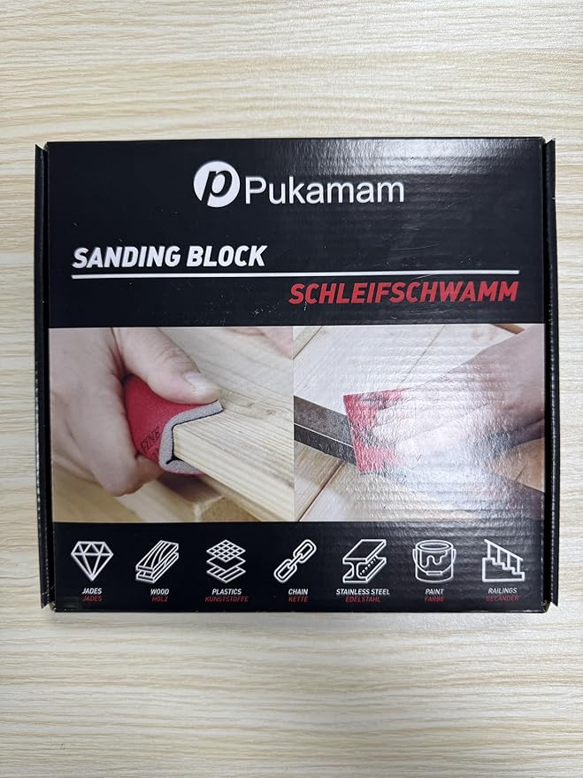 24 Pcs Sanding Sponge 120 Grit, Washable & Reusable Sanding Blocks for Wood, Metal, Drywall, Glazing, Wet Dry Sandpaper for Smooth Finishing