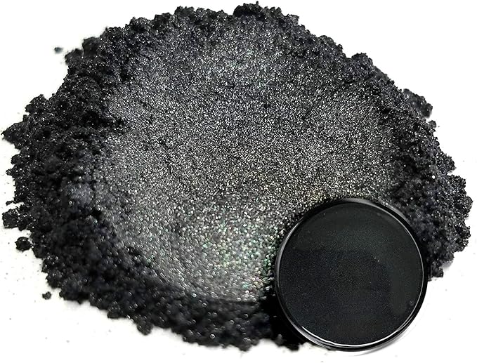 Eye Candy Pigments Premium Grey Mica Powder - Samurai Black (50gr) - for Epoxy, Resin, Soap, Paint, Woodworking, Acrylic Pouring, Bath Bombs, Fishing Lures - DIY Arts and Crafts Additive