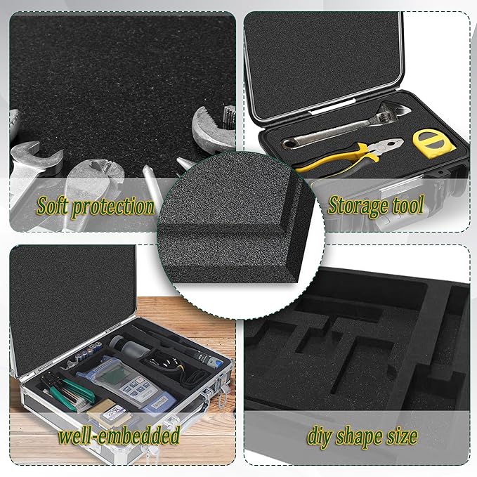 8 Pcs Polyethylene Foam Pads for Packing Foam Sheets 2 Size Cuttable High Density Cushioning Inserts Protective Foam for Packing Cases and Crafts- 12" X 12" X (0.4" and 1")