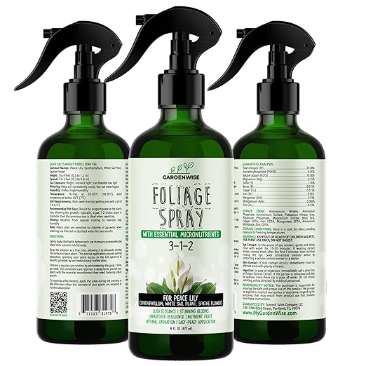 Peace Lily Foliar Spray - 3-1-2 Plant Fertilizer - Premium Spray for Indoor Plants with Essential Nutrients - Peace Lily Plant Food & Fertilizer - Ready-to-Use (16 OZ)