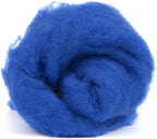 Desert Breeze Distributing Maori Wool Carded Batting, 100% Natural New Zealand Wool Made by DHG in Italy for Needle Felting, 3.5 OZ, 27 Micron, Color Royal Blue