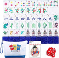 Original Design American Mahjong Tile Set with 160 Acrylic Blue Back Tiles, Upgraded American Style Mahjong Game with Portable Bag and 4 Dices, Classic Board Games for Family Night