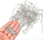 260pcs Silver Filled Eye Pins Non Tarnish Craft Earring Bracelet Jewelry Making Accessories Supplies (20mm (0.78in, Silver-Eye Pin)