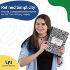 EPI Marble Hardcover Wide Ruled Composition Notebook | 200 Pages (100 Sheets), 9.75 x 7.5 in, Sturdy Sewn Binding | School, Office, Journaling, Notes - 24 Pack