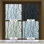 DKTIE Nature Pattern Rainbow Window Film Decorative Stained Glass Window Film Static Cling Films Easy Apply Removable Comes with Tools (U1747-Reeded Glass, 17.7" x 78.7")