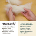 Woolbuddy Wool Roving– 60 Assorted Corriedale Colors for Needle Felting – Soft Multi-Color Wool Fiber for Wet & Dry Felting, DIY Felting Kit for Adults & Beginners