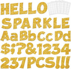 237 Pcs Glitter Bulletin Board Letters, Numbers and Punctuation, Poster Board Letters Alphabet Cut Out Cardboard Letters Accessories for Classroom Display Decorating Supplies 4inch (Yellow)