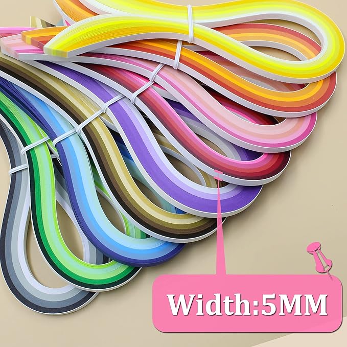 Zorfeter 9 Sets Multi-Color Quilling Paper Strips Kits 900 Strips 42 Colors, 5mm Width, 15" Length