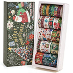 25 Rolls Christmas Gift Washi Tape Set, Festivals New Year Decorative Tapes for Scrapbooking, Junk Journal supplies, DIY Crafts Gift, Party Decorations, Bullet Journaling, 5-50mm Wide 9.84ft long/Roll