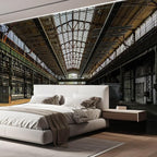 wall26 Wall Sticker/Wall Mural Industrial Interior of an Old Factory Building, Not Peel and Stick, Non-Woven Wallpaper Decorative for Bedroom, Living Room, Office - 99x96 inches