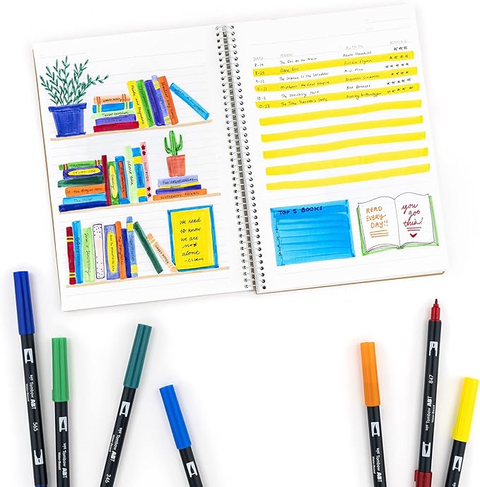 Tombow Dual Brush Marker 10-Piece Set: Primary