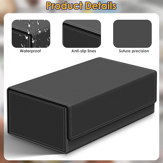 1200+ Card Deck Case for Trading Cards, Leather Commander Card Storage Box Magnetic Card Holder Fit for MTG TCG and Sport Cards