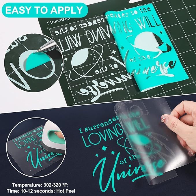 VINYL FROG Heat Transfer Vinyl Roll HTV Vinyl - 12" x12ft Turquoise Iron on Vinyl for T-Shirts, Heat Press Vinyl for DIY Craft Designs (Turquoise)