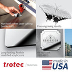 Trotec | Metallic Looking Acrylic Sheet | 12"x24"x1/16, 4 Pcs | Bright Chrome/Black | Metallic Finish - Scratch Resistant for Laser Engraving & Cutting,Printing,Glowforge,Name Plate | USA Made