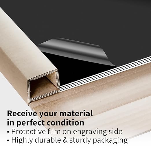 Trotec TroLase Lights | 24"x12"x1/250"(0.1mm thick) | Adhesive-Backed Flexible Laser Engraving Sheet/Film for Decal & Label | Double Color Plastic Sheet for Engraving | Black/White | 10pcs