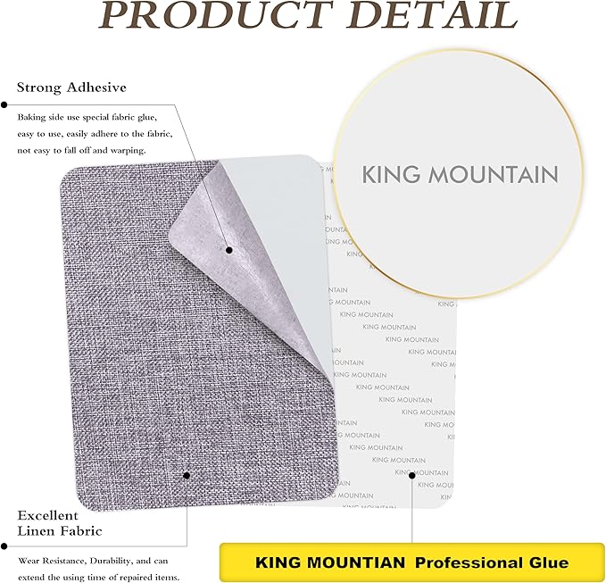 Coarse Linen Repair Patches, Self-Adhesive Linen Fabric Patches, 8X11 inch Extra Size, Multi Color.Can be Used for Linen Sofa Repair and Linen Clothes Repair.(8" x 11",Light Grey)