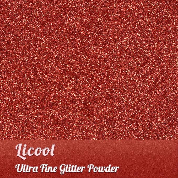Holographic Fine Glitter, 100g/3.5oz Extra Fine Glitters Powder Packs for Resin, Craft Glitter for Tumblers Candle Slime Making, Festival Body Face Eyeshadow Nail Glitter (Chinese red)