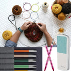Svartur Interchangeable Circular Knitting Needles Set, with Multicolored Circular Knitting Needles and Cables, Accessories and Knitting Needle Storage Case, 9 Pairs