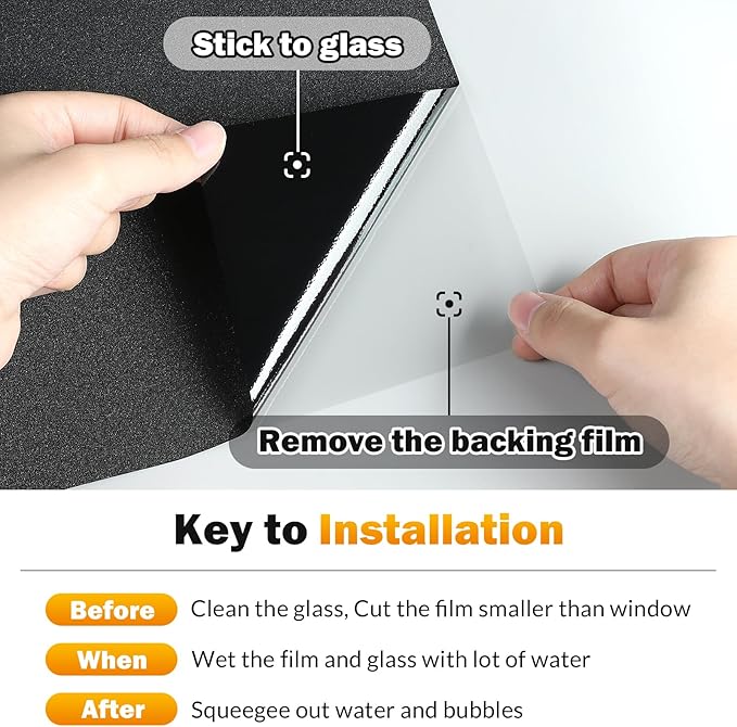 rabbitgoo Blackout Window Film, Sun Heat Blocking Privacy Cover for Glass, Removable Opaque Room Darkening Dark Black Out Window Covers Tint Shades for Home Day Sleep Light Blocker 23.6 x 157 Inches