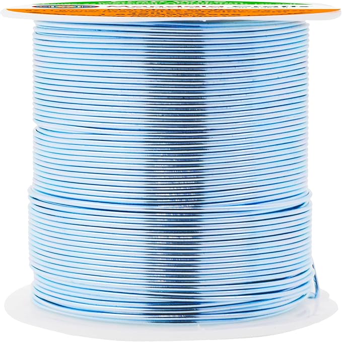 Mandala Crafts 22 Gauge Anodized Aluminum Craft Wire for Jewelry Making - 100 FT Colored Flexible Ice Blue Wire - Bendable for Bonsai Armature Crafting Sculpting