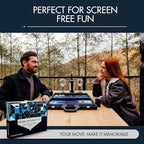 19 Inch Premium Backgammon Sets for Adults Leather Black - Blue. Premium 1.6 Inch Checkers & Dice Set, Travel Backgammon Set, Large, Backgammon Board Game, Backgammon Game Set