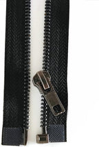 Leekayer 5# 30 Inch Separating Jacket Zipper Black Nickel 76cm Metal Zipper Heavy Duty Metal Zippers for Sewing Crafts Bag Replacement Zipper for Repair Coats
