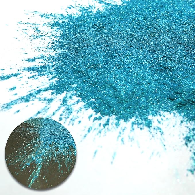 Ceya Highly Chameleon Mica Pigment, 1.8oz/ 50g Ultramarine Green Chrome Powder, Cosmetic Grade Pearlescent Effect Color Shift Pigment for Epoxy Resin, Makeup, Nail Polish, Soap Dye, Candle Making