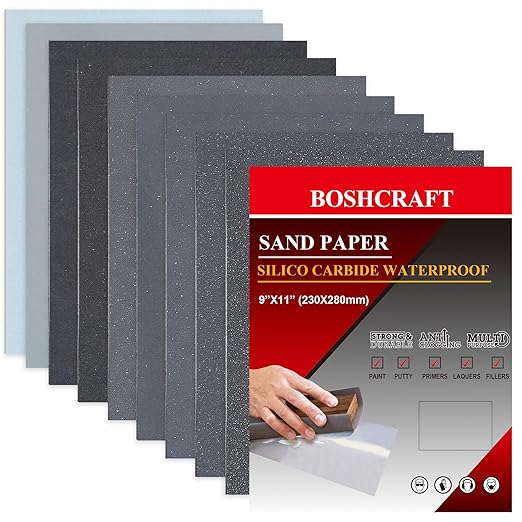 25 Pcs Wet Sandpaper, Sand Paper Assortment 400/600/800/1000/1200/1500/2000/2500/5000 Sandpaper Sheet Sandpaper for Wood Auto Metal