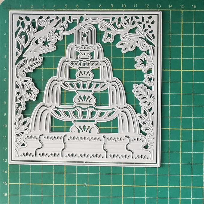 Cutting Dies Metal Stencils Scrapbooking Tools DIY Embossing Template for Paper Card Making Album Arts Crafts Supplies (Cake Frame-13.3x13.3cm)