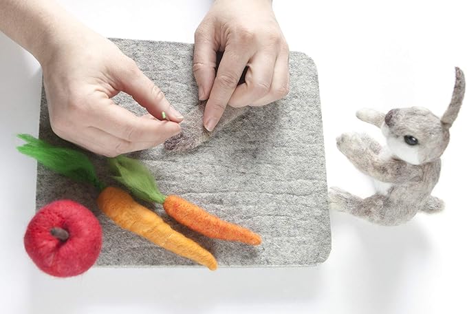 Made in USA, Needle Felting Pad, 8 x 10 x 1 inch, 100% Natural Wool, Firm, for Precision Felting