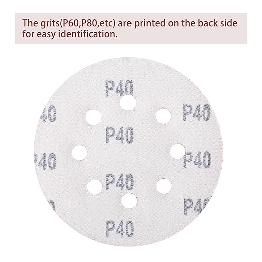 150pcs 40 Grit Sanding Discs, 5-Inch 8-Hole Sandpaper, for Woodworking or Automotive