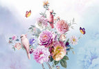 Wall Murals Full of Romantic Leaves and Flower Wallpaper for Bedroom, Living Room and Office Decoration