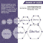 The Quilted Bear Circle Quilting Templates – 8 Clear Non-Slip Acrylic Quilt Templates for Precise Fabric Cutting & Stress-Free Machine Quilting - Ideal for Quilt & Sewing Supplies (¾–3")