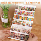 6 Rolls PET Tape Stickers for Journaling, Book-Themed Washi Tape Set, Butterfly Floral Plant Flower Decorative PET Vintage Stickers for Journaling Scrapbooking Supplies DIY Crafts Gifts Wrapping