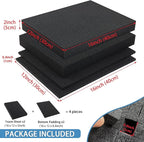 Coengwui Pick and Pluck Foam Inserts, Pre-Cubed Pick Apart Sheets for Crafts Toolbox Game Box Camera Cases Drawer Storage (2Pack 16 x 12 x 2" with 0.4" Bottom Padding)