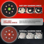 50PCS 5 inch Wet Dry Sanding Discs 1000/1200/2000/3000/5000 Grit, Silicon Carbide Orbital Sander Hook and Loop Sandpaper, Best for Metal, Automotive Sanding