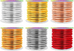 Mandala Crafts 8 Gauge Anodized Aluminum Craft Wire for Jewelry Making - 120 FT Colored Flexible Silver Copper Light Gold Gray Gold Red Wire - Bendable for Bonsai Armature Crafting Sculpting