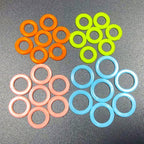 Hilsayum 240PCS Round Knitting Stitch Rings Plastic Crochet Stitch Markers with 10 Grid Storage Box Sewing Accessories