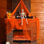 Boao Halloween Cheese cloth 29.92 x 590.55 Inch Orange Cheesecloth Roll for Crafts Large Cotton Muslin Gauze Fabric for Halloween Outdoor & Indoor Spooky Decoration