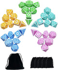 SmartDealsPro Retro Polyhedral Dice Sets with Pouches for D&D DND RPG MTG Dungeon and Dragons Table Board Roll Playing Games D4 D6 D8 D10 D% D12 D20