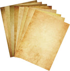 48 Sheets Vintage A4 Double-Sided Printing Paper for Journals Scrapbooking - 100GSM Antique Parchment Aged Paper, Compatible with Inkjet & Laser Printers, Perfect for Crafting, Letters & Art Projects