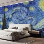 wall26 Wall Sticker/Wall Mural Starry Night by Vincent Van Gogh Dutch Impressionism, Not Peel and Stick, Non-Woven Wallpaper Decorative for Bedroom, Living Room, Office - 132x192 inches