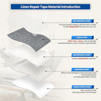KING MOUNTAIN Linen Repair Patches, Self-Adhesive Linen Fabric Patches, 4 X 63 inch Extra Size, Multi Color, Can be Used for Linen Sofa Repair and Linen Clothes Repair (Charcoal Grey1.0)