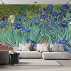 wall26 Wall Sticker/Wall Mural Irises by Vincent Van Gogh Dutch Impressionism, Not Peel and Stick, Non-Woven Wallpaper Decorative for Bedroom, Living Room,Office - 132x144 inches