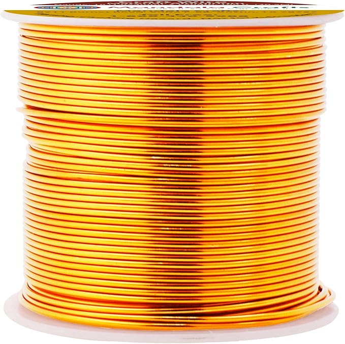 Mandala Crafts 18 Gauge Anodized Aluminum Craft Wire for Jewelry Making - 100 FT Colored Flexible Gold Tone Wire - Bendable for Bonsai Armature Crafting Sculpting