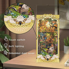 DIY Book Nook Kit,DIY Dollhouse Booknook Bookshelf Insert Decor,3D Wooden Puzzles with LED Dust Cover,Book Nook Miniature Kit,Birthday Halloween Home Decor for Teens Adult-Insects Story